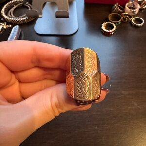 Textured Silver and Copper Ring
